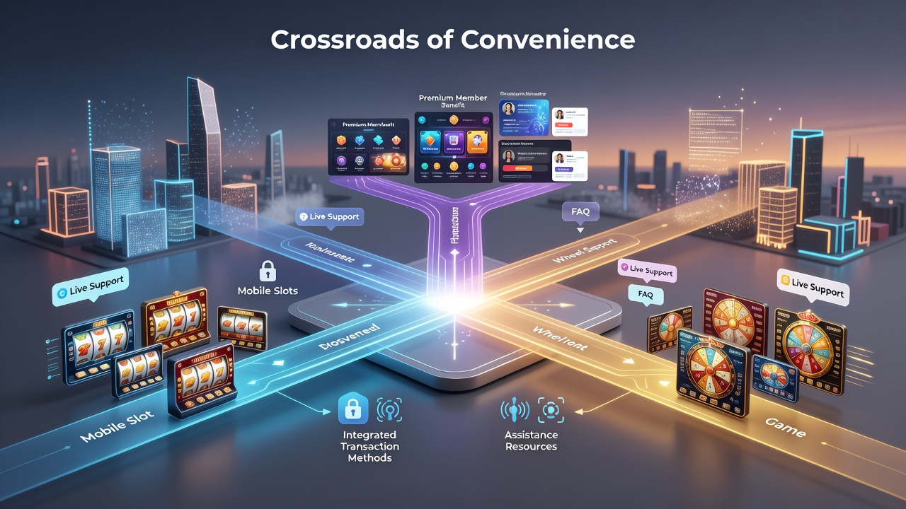 Mobile screen displaying integrated payment options alongside slot and wheel game interfaces