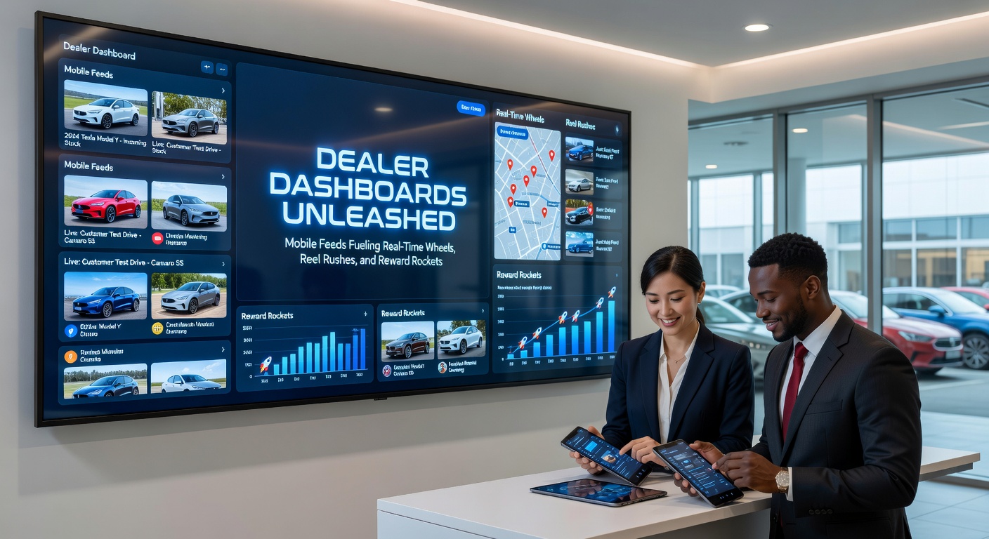 Dynamic dealer interface showing synchronized mobile feeds for roulette wheels, fast-spinning slot reels, and skyrocketing reward progress bars