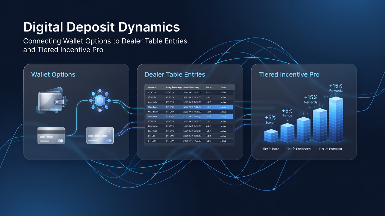 Dashboard view of tiered incentive programs synchronized with wallet deposits and dealer table activity in gaming apps