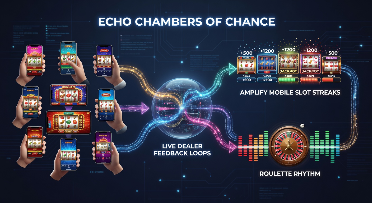 Mobile screen showing a slot streak with live dealer overlay celebrating wins, alongside roulette wheel rhythms building in a VIP session