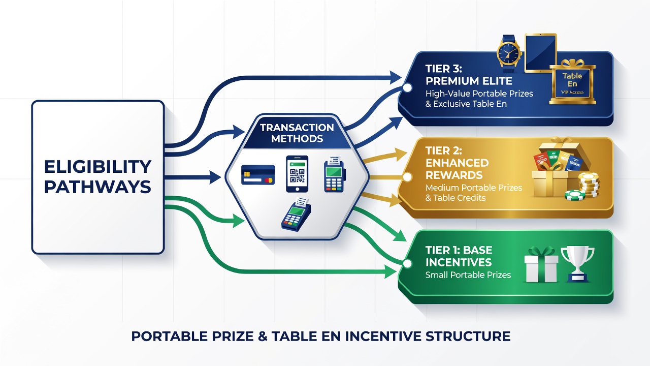 Illustration of tiered incentive structure displaying payment method icons leading to escalating VIP benefits in mobile gaming environments