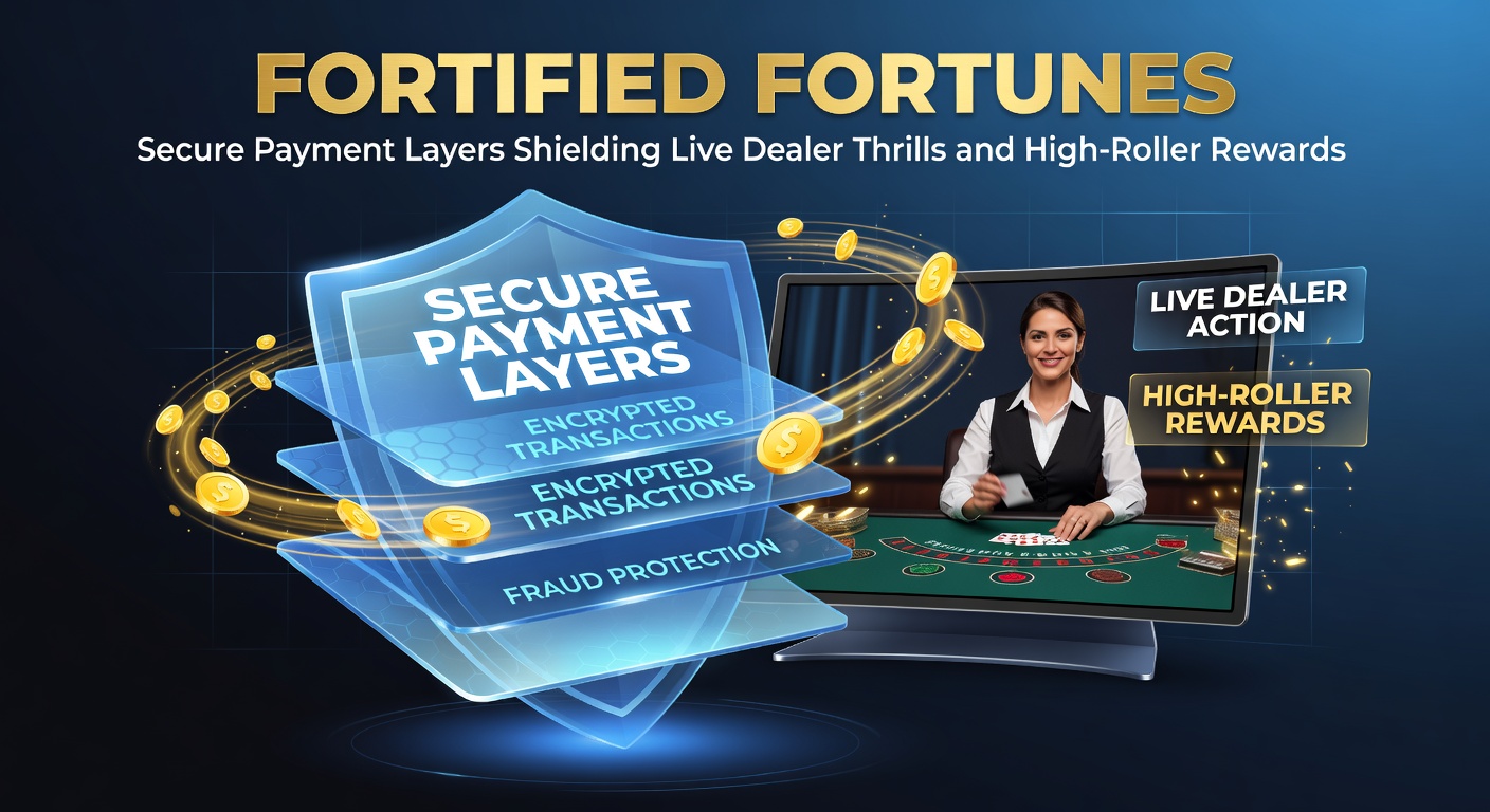 Digital vault interface displaying encrypted payment shields around live dealer blackjack tables and high-stakes roulette wheels