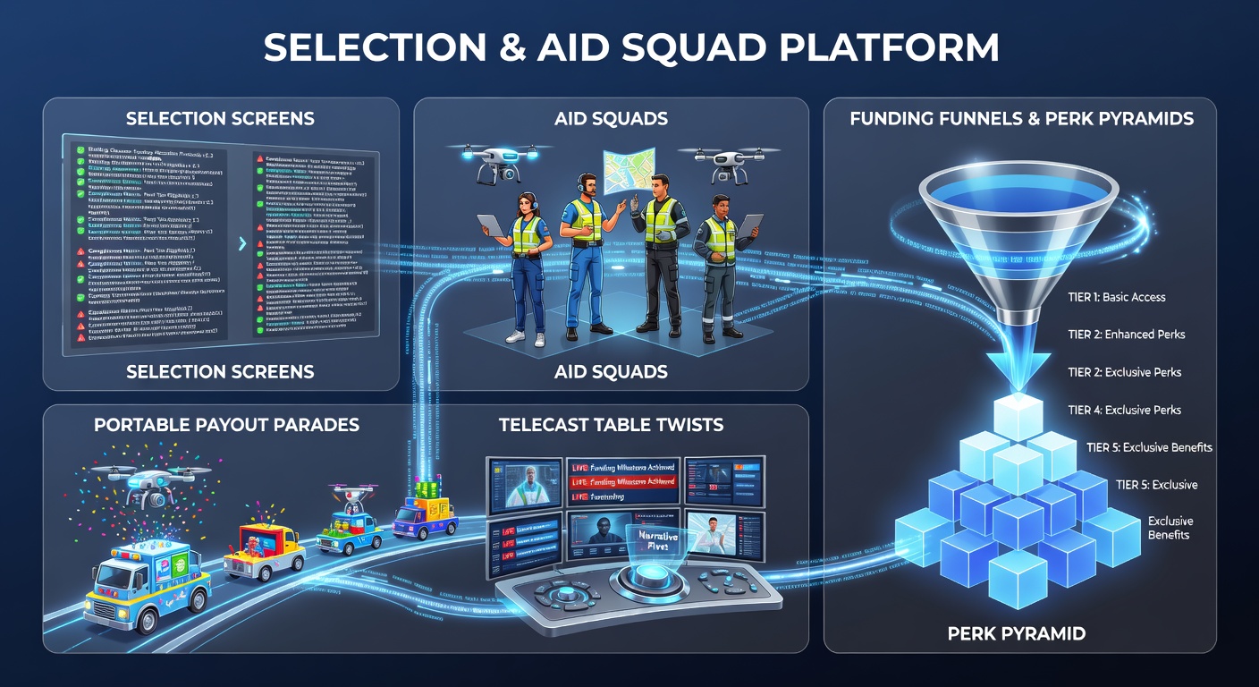Vibrant mobile casino interface showing game selection screens with support chat icons and legal disclaimers overlayed on funding options leading to loyalty tiers