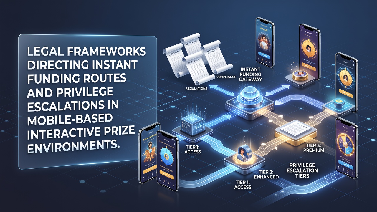 Mobile device displaying secure payment interfaces for interactive prize platforms with regulatory compliance indicators