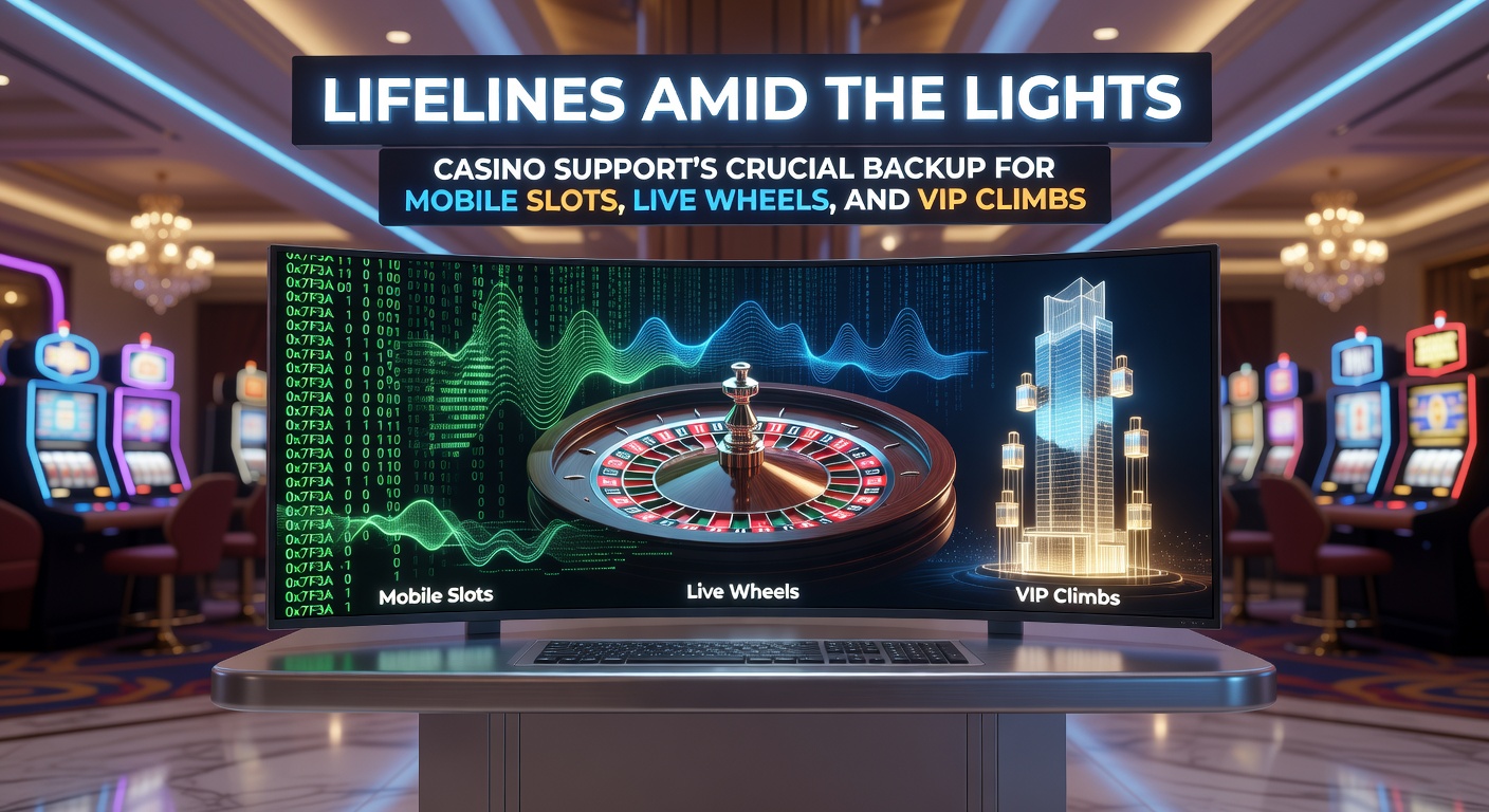 A dedicated casino support agent helping a player troubleshoot a mobile slot game on their phone, with vibrant slot reels glowing in the background