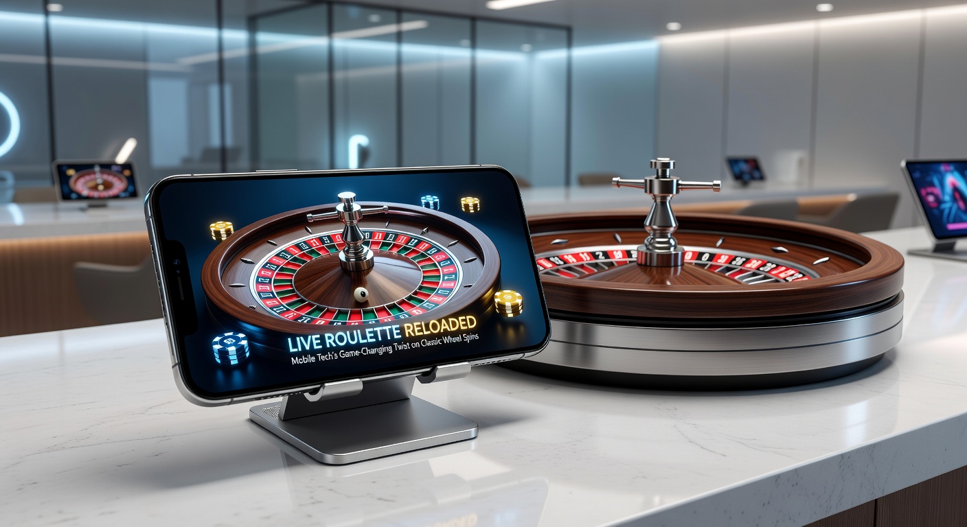 Close-up of a mobile app interface during a live roulette round, displaying betting options, live chat, and the spinning wheel with dealer interaction