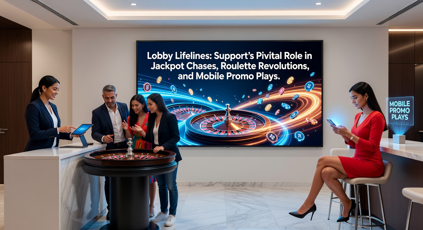 Vibrant casino game lobby interface showing jackpot slots, roulette tables, and mobile promo banners with a live chat support icon prominently displayed