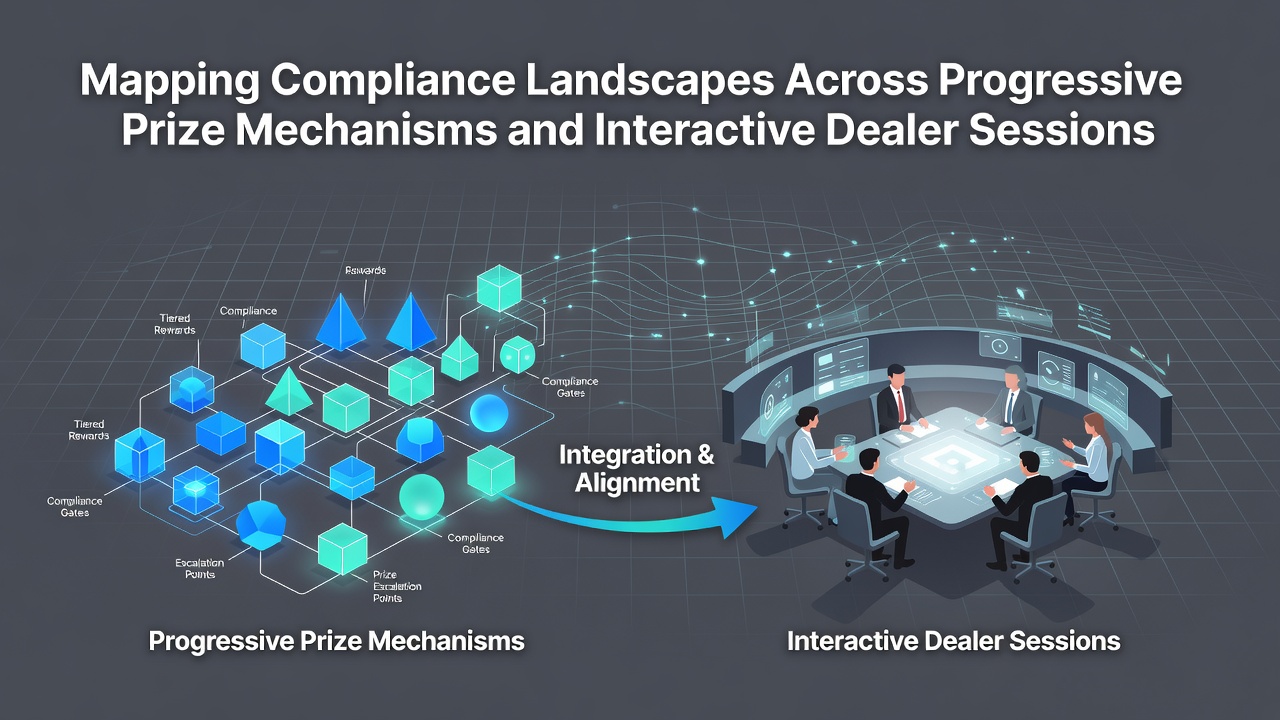 Visual overview of compliance mapping tools used in progressive jackpot systems and live dealer environments