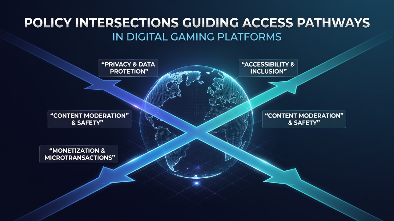 Digital gaming platform dashboard displaying regional access controls and compliance indicators