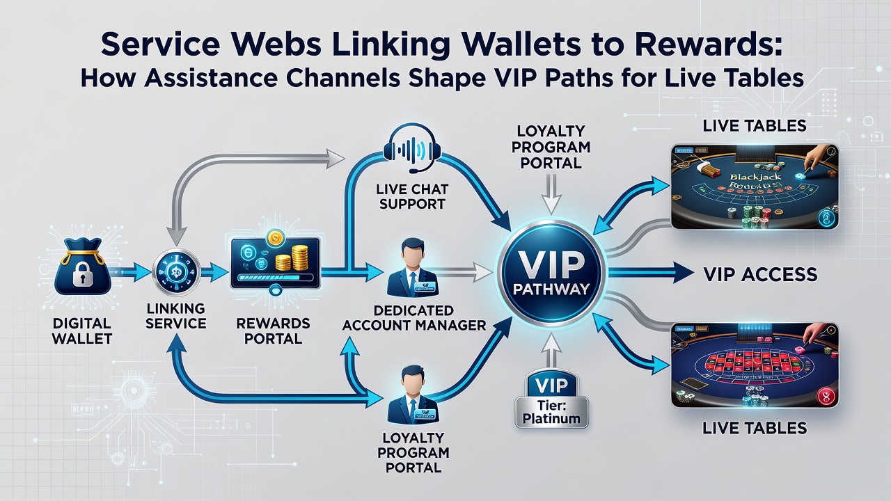 Support interaction on mobile device illustrating reward linkage for jackpot reels and live dealer tables